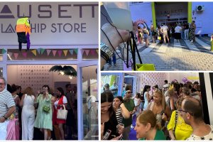 Celebración del aniversario de Lausset en su tienda.
