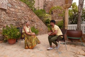 Francisca Andreu, gerente del restaurante Neptuno en Mojácar playa.