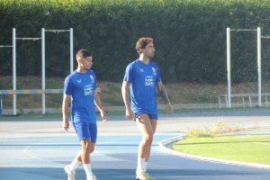 Robertone y Eguaras, este martes en el Anexo.