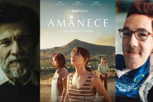 Víctor Erice, cartel de la película ‘Amanece’ y Brian Albacete Oliver, Brianeitor2002. Foto: La Voz / Festival de Cine de San Sebastián.