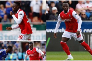 Appiah ha subido a sus redes sociales sus primeras fotos en partido oficial con el Rotherham.