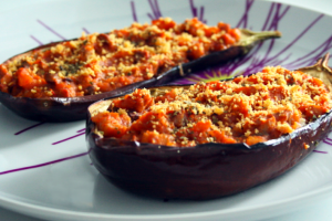 Berenjenas rellenas en el menú saludable de este jueves.
