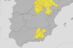 Mapa de avisos meteorológicos de la AEMET.