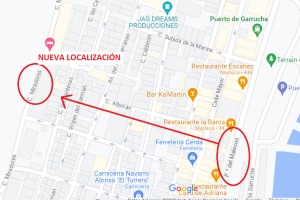 Mapa de Garrucha indicando la antigua localización y la nueva. FOTO: Google maps.