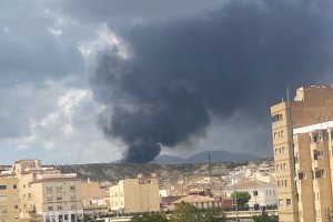La columna de humo que se veía esta tarde en Albox.