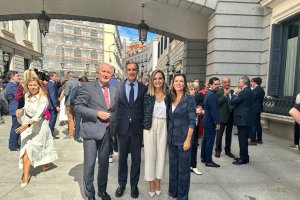 Diputados y senadores del PP de Almería, ayer en Madrid.