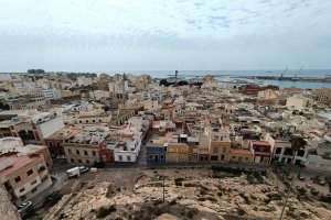 Vista aérea del Casco Histórico realizada desde la Alcazaba de Almería