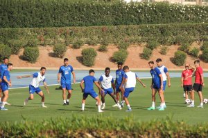 La imagen del día con Leo Baptistao entrenando con el grupo.