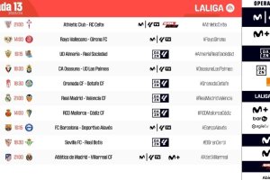 Partidos de la jornada 13 en Primera División.
