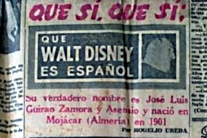 Una de las inagotables publicaciones sobre Walt Disney y el mito de su relación con Mojácar.
