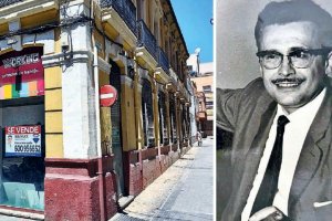El local donde estaba Confecciones Febo, en la calle Granada, y don Carlos Benarroch, su propietario.