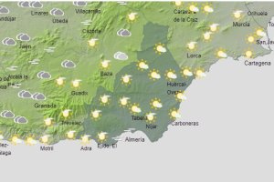 Mapa provincial con la previsión de la Aemet para este jueves.