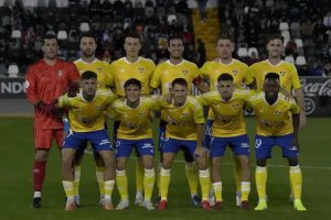 El once del Talavera en el Nuevo Vivero ante el Badajoz.