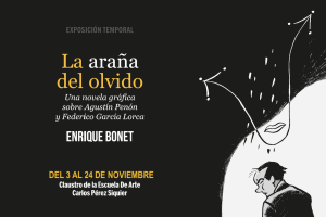 Cartel de la exposición La araña del olvido.