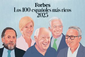 Ilustración de la revista Forbes donde aparece el almeriense Francisco Cosentino al lado de Amancio Ortega (Inditex).
