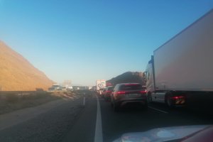 Imagen de la A7 esta tarde, facilitada por una conductora. (FOTO: Leila)