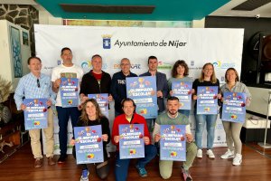 Los concejales de deportes y educación en la presentación con los representantes educativos y de club Atalayas del Levante.