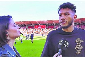 Un momento de la entrevista con el colombiano en DAZN.