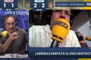 Imagen del directo por YouTube de Carrusel Deportivo con Iturralde González hablando de la polémica.