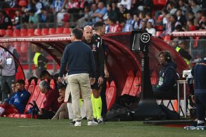 El monitor de VAR en el partido del pasado sábado entre Almería y Real Sociedad.