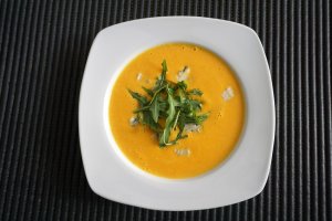 Crema de calabaza y zanahoria.