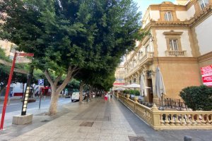 Imagen del Paseo de Almería justo en la zona del Teatro Cervantes