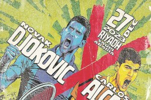 El cartel del evento con Novak Djokovic y Carlos Alcaraz como protagonistas.