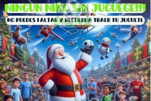 Cartel del evento \'Ningún niño sin juguete\'.