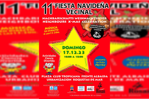Cartel de la fiesta navideña.