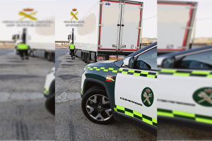 El camión en el que viajaba el detenido.