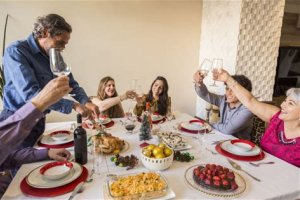 Una comida de Navidad.