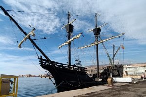 Imagen de la Nao Victoria en el Muelle de Ribera.