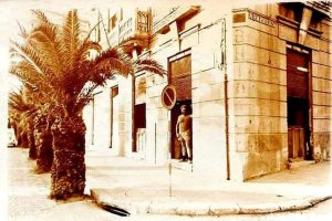 Ginger en la puerta del Barril, un particular santuario de jarras de cerveza fría en la Almería de los años 70, hoy La Favorita.