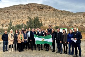 Acto de colocación de la primera piedra de la EDAR de Alhama.