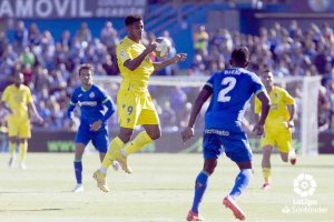 El Choco Lozano con el Cádiz jugando contra el ahora su club: el Getafe.