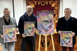Alcalde, concejal y autor del cartel del Carnaval de Pulpí 2024.