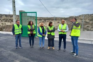 Autoridades visitan las obras de la EDAR de Partaloa.
