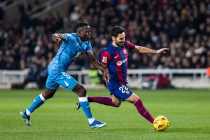 Lopy en el partido frente al FC Barcelona que se jugó en Montjuic en diciembre.