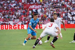 Arribas en el Sevilla-Almería de la primera vuelta. 