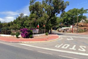 Finca El Cantal, con el camping en primer término. 