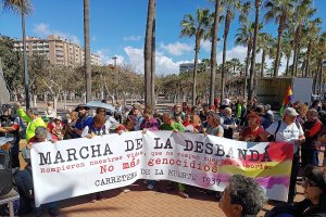 Llegada de La Desbandá en su llegada a Almería.