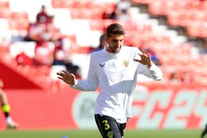 Édgar en la previa del Granada-Almería. 