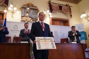Juan Manuel Martín Robles durante su acto de ingreso en la Academia Andaluza de la Historia.