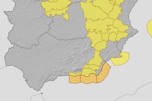 Mapa de avisos de la AEMET.