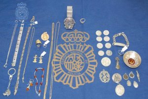 Joyas recuperadas por la Policía Nacional, en una imagen de archivo.