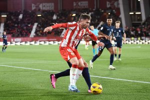 Adri Embarba en el choque del pasado sábado contra el Atlético de Madrid.