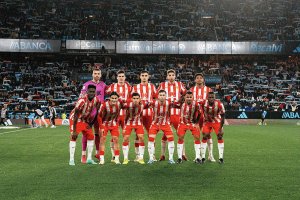 El once del Almería en Balaídos.