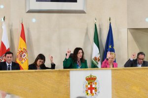 Mesa presidencial del plenario de la capital