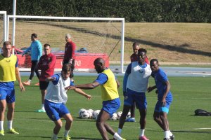 El Almería entrena este martes en el campo Anexo.