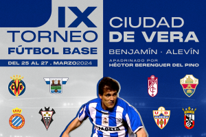Cartel del IX Torneo de Fútbol Base Ciudad de Vera.